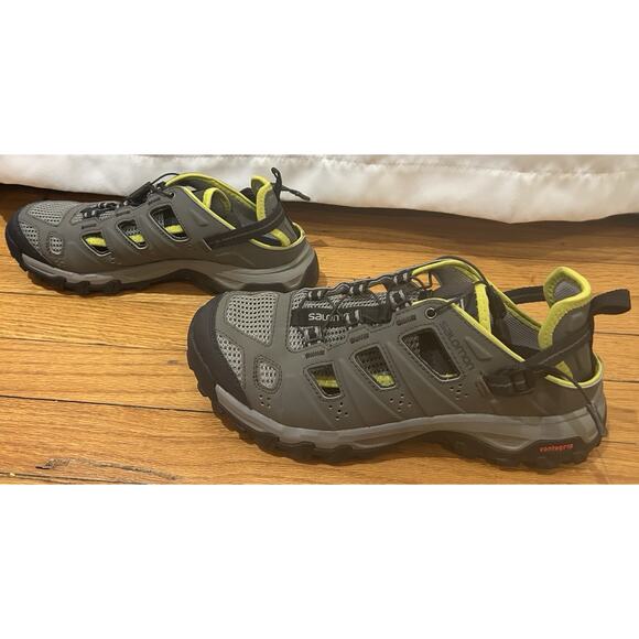 Salomon Men's Hiking Shoes Size 7.5 USA Contagrip Outsole Grey & Yellow - Picture 8 of 10